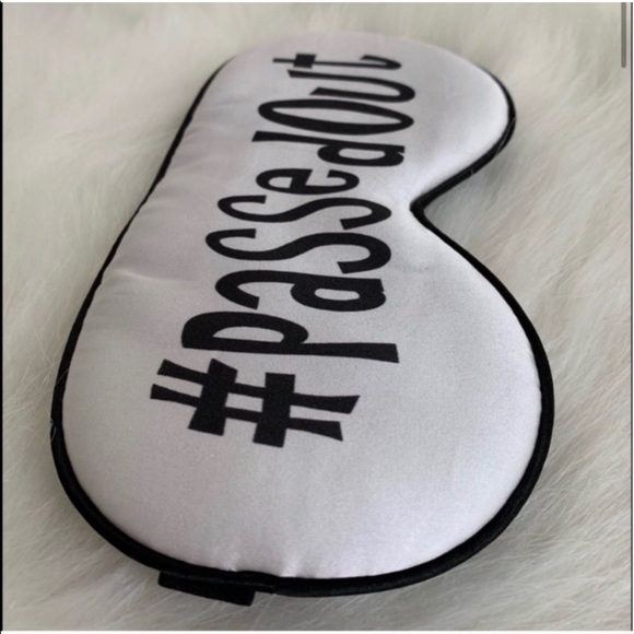 Silk Sleeping Eye Mask Hashtag PassedOut White - Picture 2 of 9